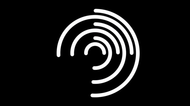 Target point vector .circle logo with black background. Circles icon isolated on white.
