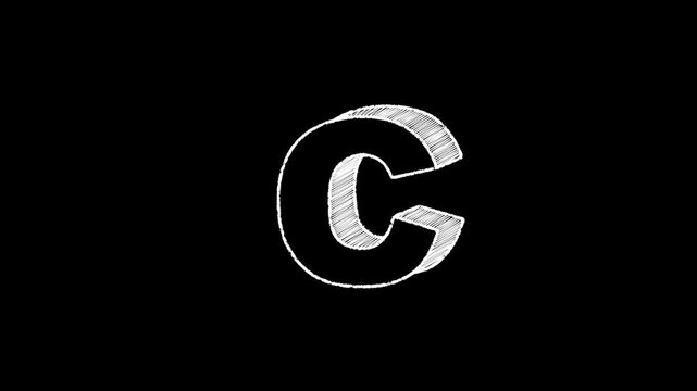 Animation chalk text alphabet A TO Z hand drawn on school Chalkboard, Chalk text style loop seamless animation, with alpha channel