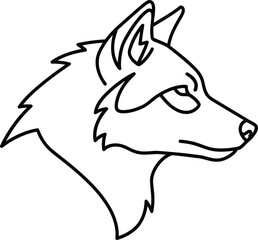 Wolf head flat design