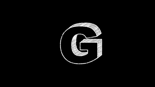 Animation chalk text alphabet A TO Z hand drawn on school Chalkboard, Chalk text style loop seamless animation, with alpha channel