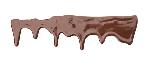Sample of tasty melted chocolate isolated on white