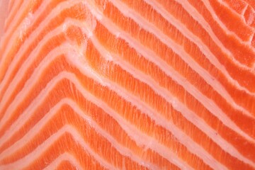 Fresh salmon fillet as background, closeup view