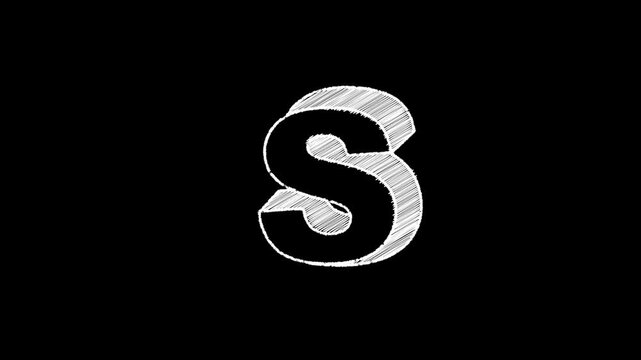 Animation chalk text alphabet A TO Z hand drawn on school Chalkboard, Chalk text style loop seamless animation, with alpha channel