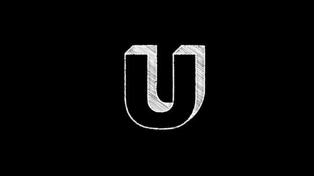 Animation chalk text alphabet A TO Z hand drawn on school Chalkboard, Chalk text style loop seamless animation, with alpha channel