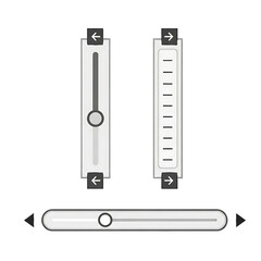 U I Sliders and Scrollbars with Arrows isolated on a transparent background user interface