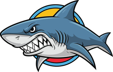 Aggressive shark vector illustration