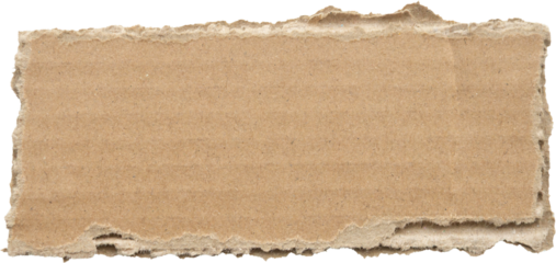 Brown Cardboard paper piece isolated on white background