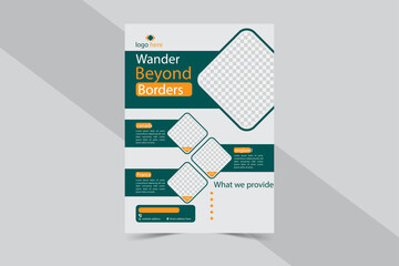 Unique Travel flyer design, tour flyer modern design