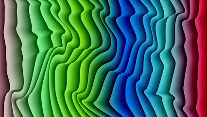 Wavy Gradient Layers Of Green Blue Purple Red abstract background
