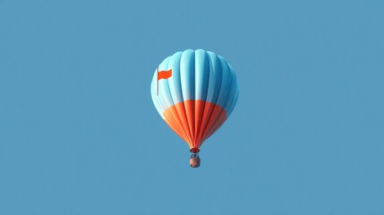 Obraz premium Colorful hot air balloon floating against a clear blue sky