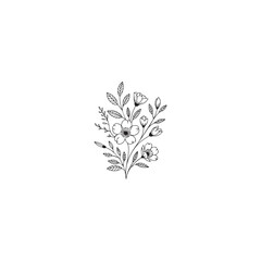Elegant minimalist floral line art 