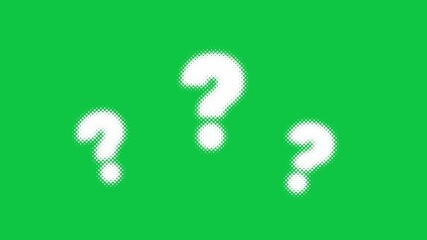Checkered Halftone Pattern Abstract Background on green screen. Chequered Square Particles Subtle Texture Pop Art Design. Half Tone Contrast Graphic Minimalist Art Wide animation. Question mark - Powered by Adobe