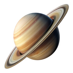 detailed ultra realistic saturn image isolated on a white background. PNG