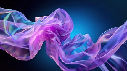 Obraz premium Colorful Flowing Fabric with Soft Textures and Light Reflections in a Gradient Background
