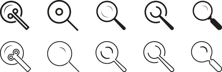 Search icon. Magnifier glass search icon vector. Search icon set. Magnifying glass symbol. Search icon isolated on white background. 