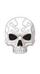 Fototapeta premium Skull with Crossbones - A Grim and Graphic Illustration.