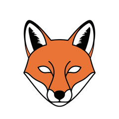 Fototapeta premium Stylized Fox Head with Sharp Features and Contrasting Colors.