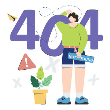 404 Error PNG file on transparent background