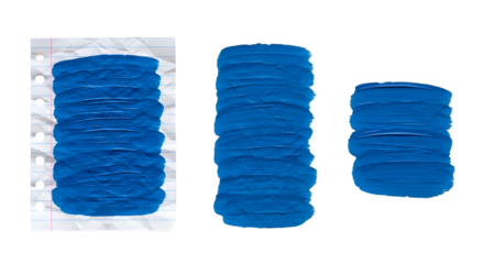Blue Paint Strokes on Lined Paper and Isolated brush stroke