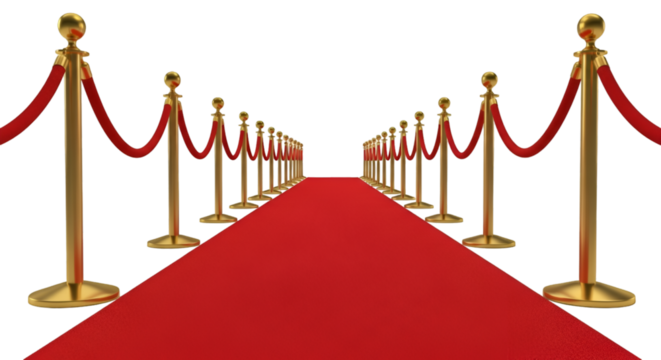 Red Carpet with Gold Stanchions and Velvet Ropes event