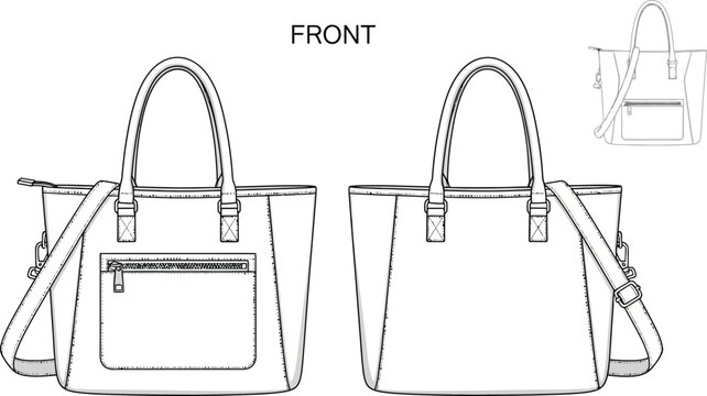 Tote bag fashion flat design