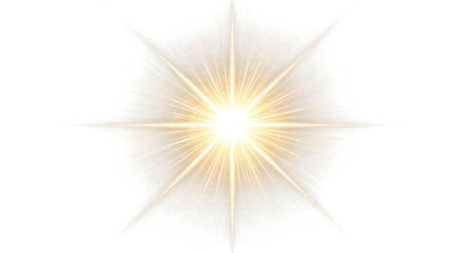 Bright Starburst Light Effect with Golden Rays Keywords: starburst, light, glow, bright, flash