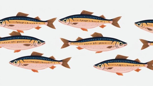 Fish with elongated bodies swimming in both directions.