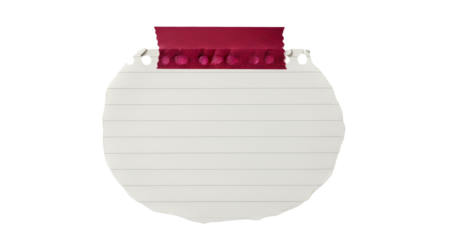 Round Torn Paper Note with Red Tape ripped