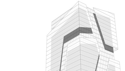 Fototapeta premium Abstract architectural buildings 3d rendering