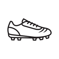Soccer Cleat Line Icon. Football Boot Vector Symbol for Sports. Athletic Footwear Graphic Illustration.
