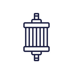 Fuel filter icon, line pictogram on white