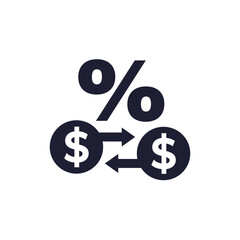 transaction fee icon on white