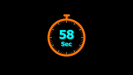 Fototapeta premium 58 Second timer clock icon illustration. and creating a stunning illustration.4k illustration.