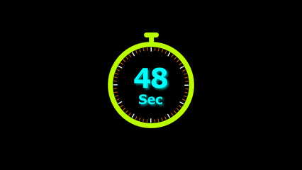 48 Second timer clock icon illustration. and creating a stunning illustration.4k illustration.
