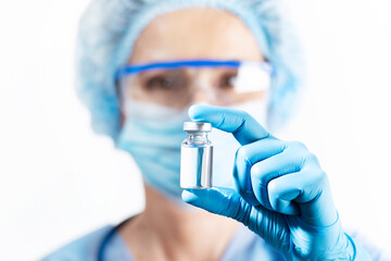 Healthcare Professional Holding a Vaccine Vial