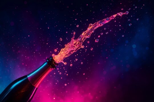 Neon Champagne Splash