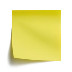 Yellow sticky note isolated on transparent background