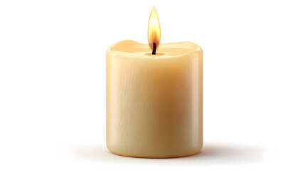 Warm beige candle burns, casting soft shadows. Ideal for aromatherapy branding, social media, or meditation posters.