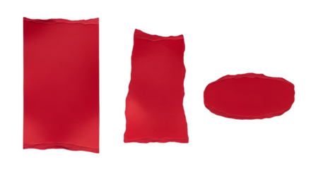 Three Red Torn Paper Shapes Keywords: red paper, torn paper, ripped paper, paper scraps, shapes