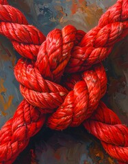 Intense Red Knot - A Symbol of Connection and Strength.