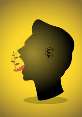 Power of Words and Positive Speech Concept Illustration