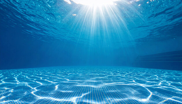Underwater Pool View with Sunlight