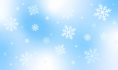 Subtle heavy snow flakes composition. Winter fleck crystallic granules. Snowfall sky white teal blue wallpaper. Swirling snowflakes february texture. Snow hurricane scenery. Snowy nature, winter dust