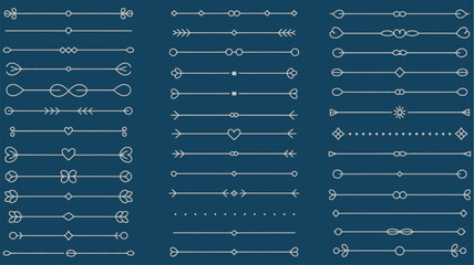A large set of elegant decorative line dividers and text separators