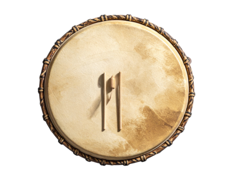 Single Hand Drum Top View PNG