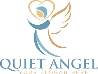 A symmetrical graphic representation of a pair of stylized wings in solid black. The wings are composed of multiple layered curved feathers fanning outwards from a central point.