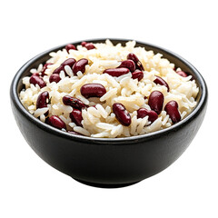 Delicious Bowl of Rice and Beans Isolated transparent on white background
