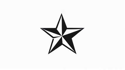 Bold black and white stylized five-pointed star illustration, centered on a plain white background