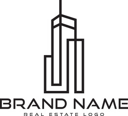 Golden Real estate building logo design 