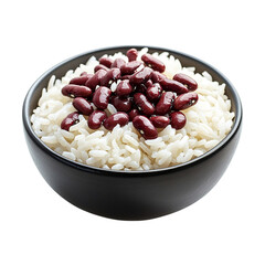Delicious Bowl of Rice and Beans Isolated transparent on white background